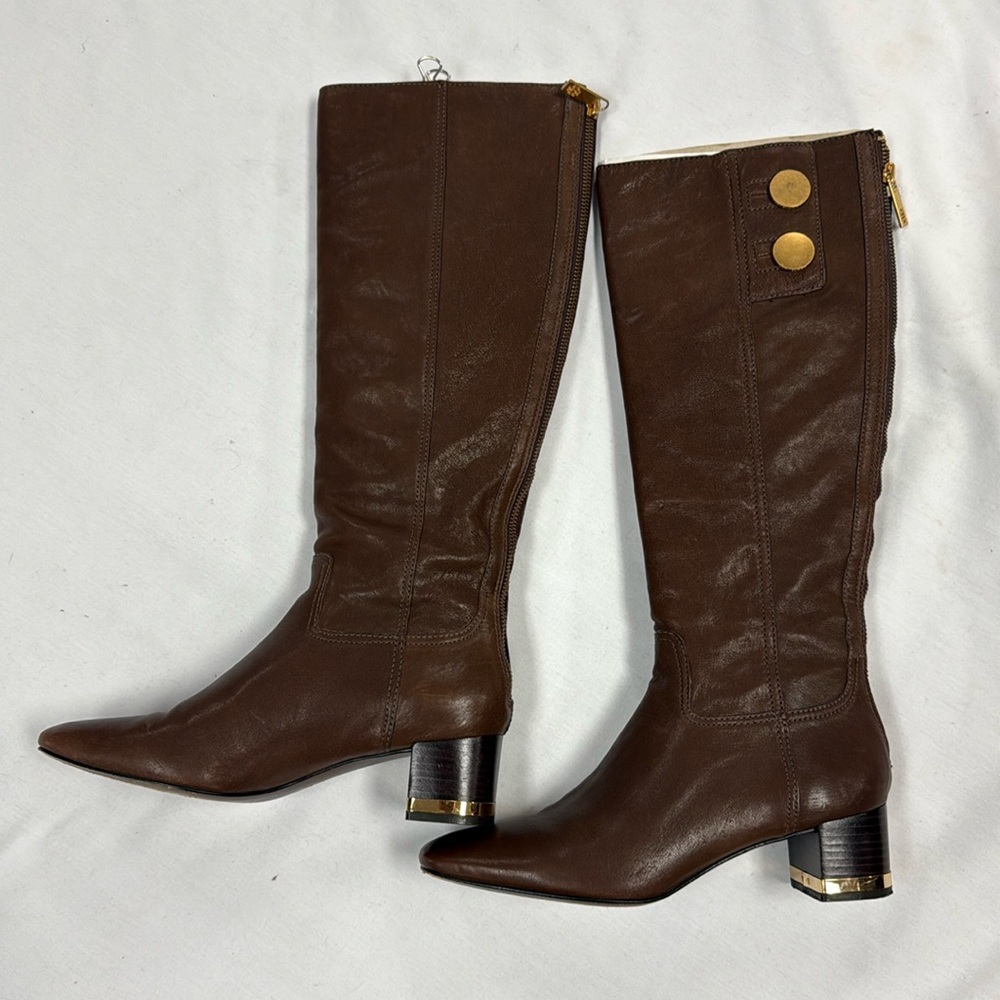 Tory Burch Brown Leather Knee-High Boots